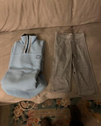 Pile e pantalone termico sci guanti pile