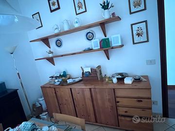 Gredenza LEGNO MASSELLO  2 grandi Mensole abbinate