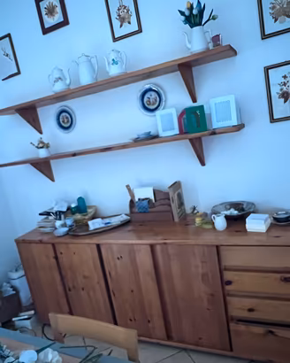 Gredenza LEGNO MASSELLO  2 grandi Mensole abbinate