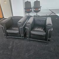 CASSINA 2 Poltrone LC2 Pelle nera