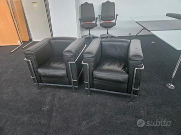 CASSINA 2 Poltrone LC2 Pelle nera