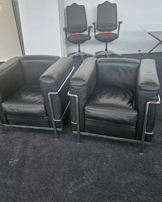 CASSINA 2 Poltrone LC2 Pelle nera