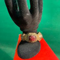 Bracciale antico cina argento filigrana con rubini