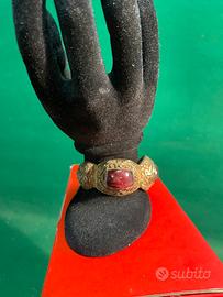 Bracciale antico cina argento filigrana con rubini