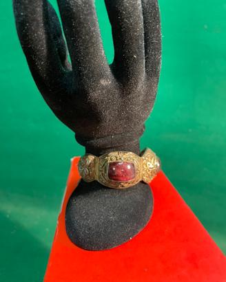 Bracciale antico cina argento filigrana con rubini