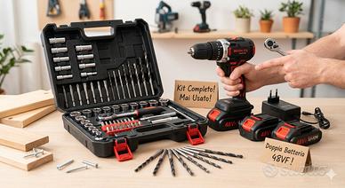 Trapano Avvitatore a Batteria 48VF Li-Ion + Kit Ac