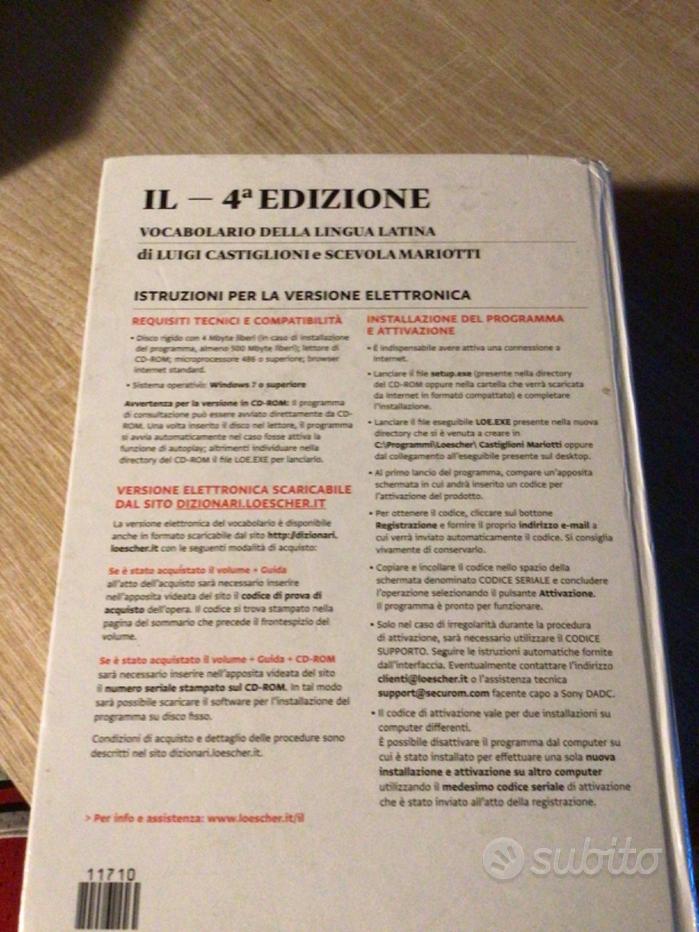 IL - Vocabolario latino IV edizione di Luigi Castiglioni, Scevola Mariotti  - Libri di scuola usati su