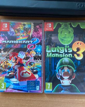 SWITCH MARIO KART DELUXE 8 e LUIGI MANSION 3