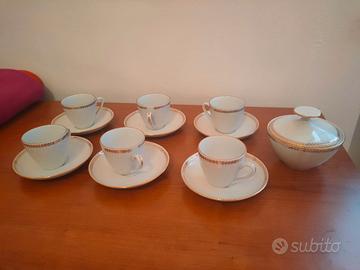 Set 6 Tazzine Caffè e Zuccheriera Vintage