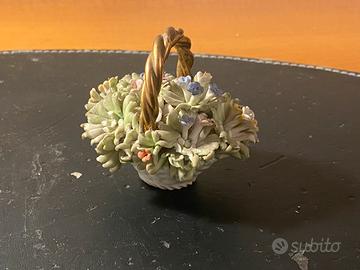 LUIGI FABRIS Cesto floreale porcellana con logo