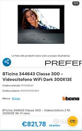 BTicino Videocitofono  BT344643 Classe300X