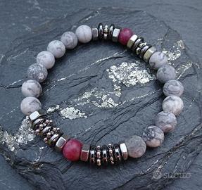 Bracciale da uomo o unisex con pietre dure