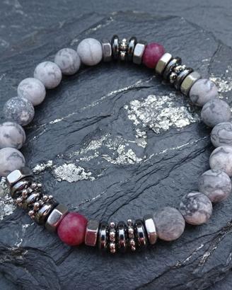 Bracciale da uomo o unisex con pietre dure