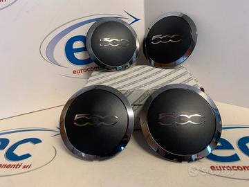 51884867 KIT 4 COPRIMOZZO FIAT 500 ORIGINALE NERO 