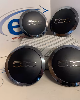 51884867 KIT 4 COPRIMOZZO FIAT 500 ORIGINALE NERO 