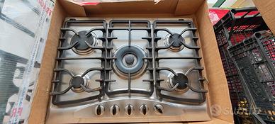 Piano cottura a gas 50 per 70 cinque fuochi