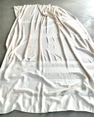 Tenda in cotone pesante con intarsi a righe