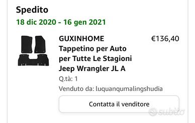 Tappetini jeep wrangler JLU 2019