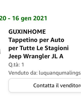 Tappetini jeep wrangler JLU 2019
