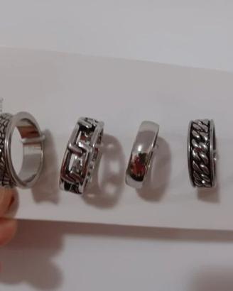 5 anelli argentati H&M NO bracciali oro ferro plat