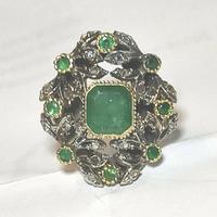 Splendido Anello  d'Epoca in Oro basso titolo, arg