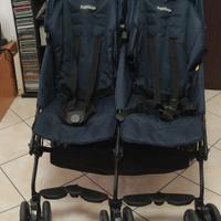 passeggino gemellare PEG Perego twin blu