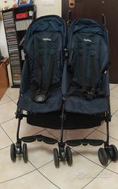 passeggino gemellare PEG Perego twin blu