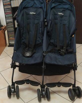 passeggino gemellare PEG Perego twin blu