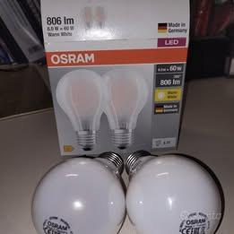 2 Lampadine led Osram, 6W-60W, luce calda, NUOVE