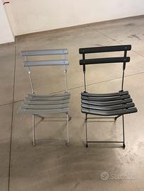 Sedie pieghevoli da esterno in metallo