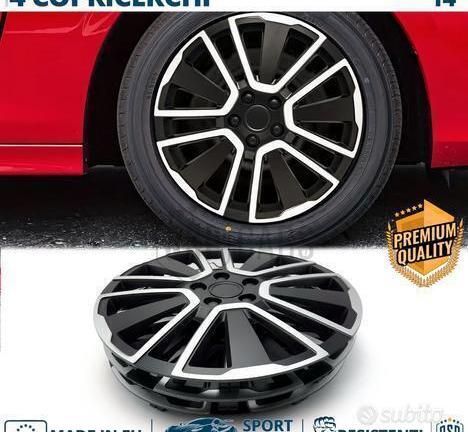 4 Copricerchi per FORD 14'' Pollici Silver e Nere