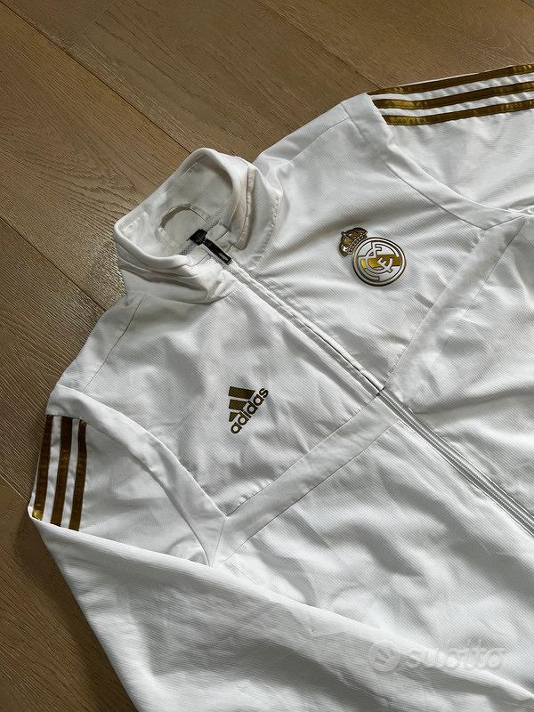 Real Madrid Adidas Bianco Oro Tuta Calcio Abbigliamento e