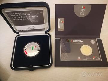 5 euro argento Guardia di Finanza+ Coincard 2 euro