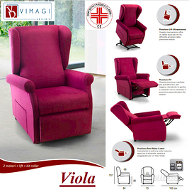 Poltrona Relax elettrica Viola con 2 motori