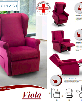 Poltrona Relax elettrica Viola con 2 motori