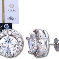Orecchini uomo, argento 925 e diamanti labmade