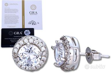 Orecchini uomo, argento 925 e diamanti labmade