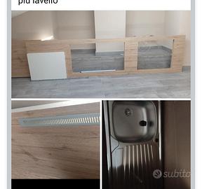 top cucina più lavello 