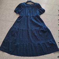 Vestito intero con maniche corte blu 