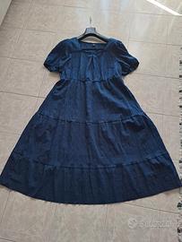 Vestito intero con maniche corte blu 