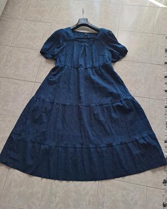 Vestito intero con maniche corte blu 