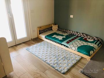 Struttura letto legno stile montessoriano 90x200