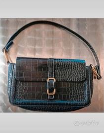Borsa baguette vintage per donna, Mango, nera
