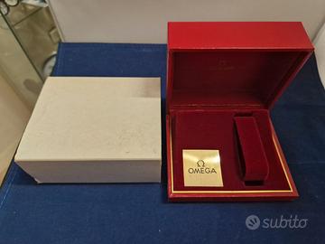 Omega rara scatola rettangolare in pelle anni '60