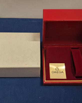Omega rara scatola rettangolare in pelle anni '60