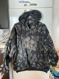 Giacca con cappuccio nera fantasia etnica