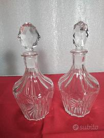 antica coppia di bottiglie per profumo o liquore 