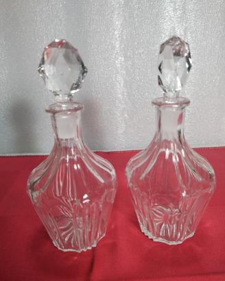 antica coppia di bottiglie per profumo o liquore 