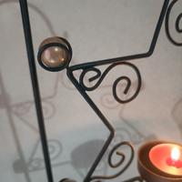 porta candela ferro battuto vintage 