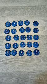 lotto di n.25 dischetti metallici, azzurri calcio 